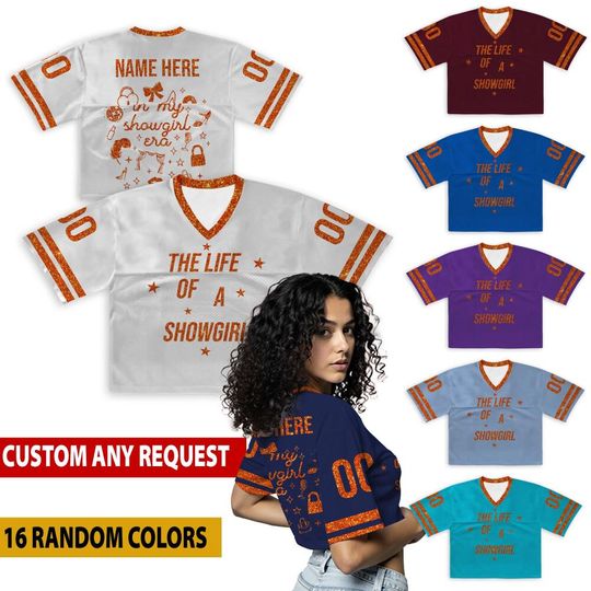 Personalized The Life Of A Girl Women Crop Top Jersey Football, Custom Team Name Number Logo Women Crop Tee, StreetwearCrop Top Gift For Her