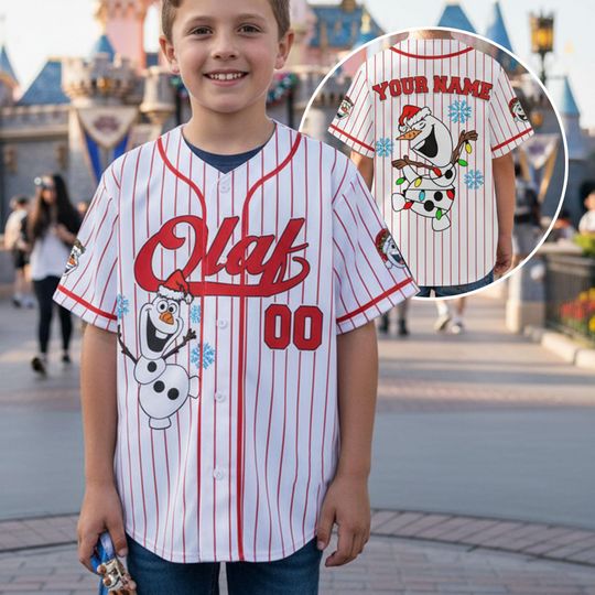 Discover Personalized Olaf Christmas Baseball Jersey, Custom Disney Frozen Xmas Jersey, Olaf Baseball Jersey