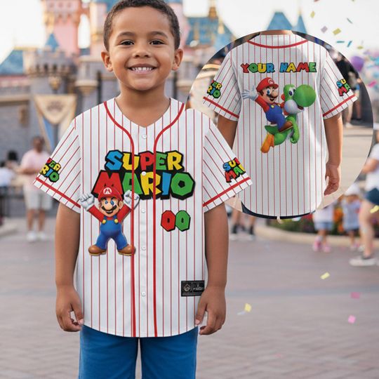 Discover Custom Name Super Mario Baseball Jersey, Mario Baseball Jersey, Jersey for Kids, Youth & Adults |Birthday Gift