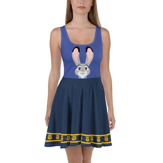 Discover Bunny Hop Skater Dress – Fun Cartoon Style Casual Outfit for Women