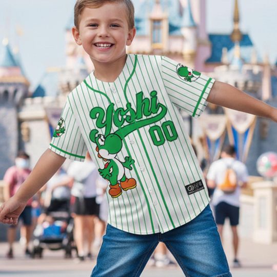 Discover Personalized Super Mario Yoshi Baseball Jersey, Mario Yoshi Kids , Youth, Adult Disney Baseball Jersey