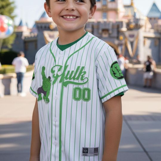 Personalized Hulk Baseball Jersey, Hulk Superhero Kids, Youth, Adult Disney Baseball Jersey