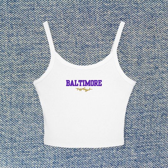 Discover Baltimore Football Cropped Tank Top Ravens Womens Spaghetti Strap Shirt, football Player Top Lamar Jackson Derrick Henry Roquan Smith Game Merch