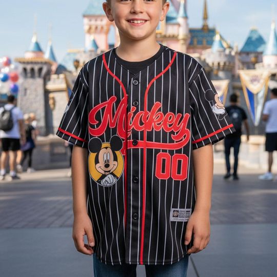 Discover Personalize Mickey Baseball Jersey, Disneyland Mickey Jersey Shirt