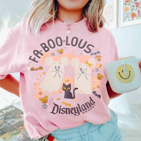Discover Disneyland Resort Mickey and Minnie Ghost Fa-Boo-lous Halloween Shirt, Girly Disney Halloween, WDW Family Spooky Season, Birthday Girl Trip