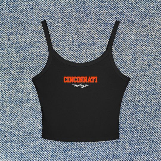 Discover Cincinnati Football Cropped Tank Top Bengals Womens Spaghetti Strap Shirt, football Player Top Joe Burrow Ja'Marr Chase Trey Hendrickson Game Day