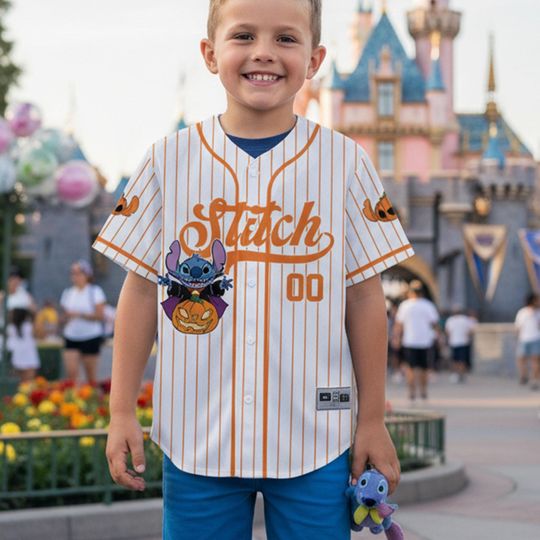 Discover Personalized Stitch Halloween Baseball Jersey, Stitch Baseball Jersey Shirt