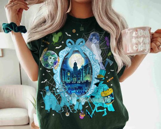 Discover Coquette Bow The Haunted Mansion T-shirt, Welcome Foolish Mortals Tee, Madame Leota Hitchhiking Ghosts The Hatbox Ghost, WDW Halloween Party