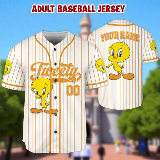 Discover Personalized Tweety Baseball Jersey, Looney Tunes Tweety Jersey Shirt
