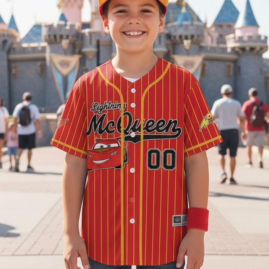 Discover Personalized Lightning McQueen Baseball Jersey, Kids , Youth, Adult Lightning McQueen Baseball Jersey