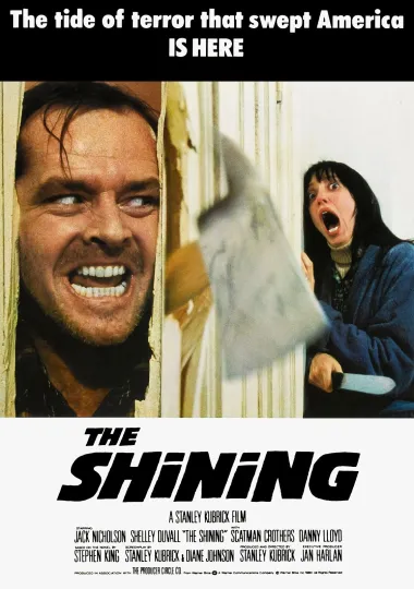 The Shining Movie Poster,  Jack Nicholson Stanley Kubrick Vertical Poster