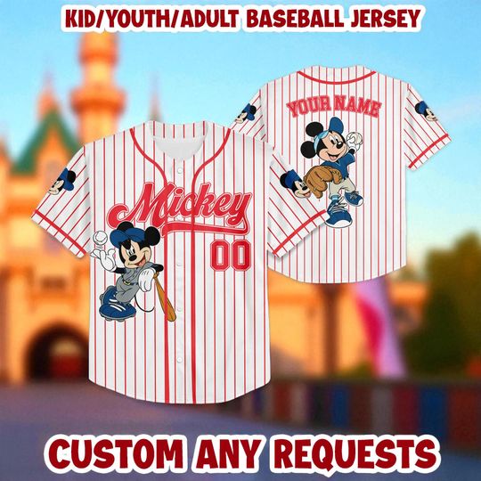 Discover Personalized Disney Mickey Mouse Baseball Jersey, Baseball Jersey Shirt