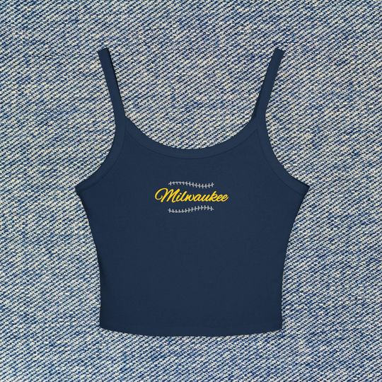 Discover Milwaukee Baseball Cropped Tank Top Womens Spaghetti Strap Shirt Brewers Player Top William Contreras, Jackson Chourio, Christian Yelich MLB