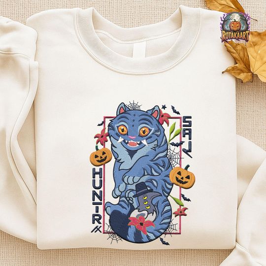 Derpy Tiger Demon Sweatshirt, Halloween Huntrix Tiger Shirt, Embroidery Halloween Shirt, The Tiger And Bird Shirt, Anime Lover Shirt