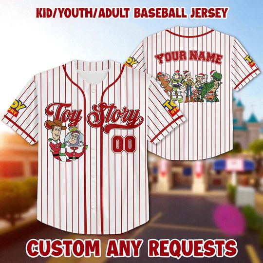 Discover Personalized Toy Story Christmas Baseball Jersey, Custom Disney Jersey Shirt