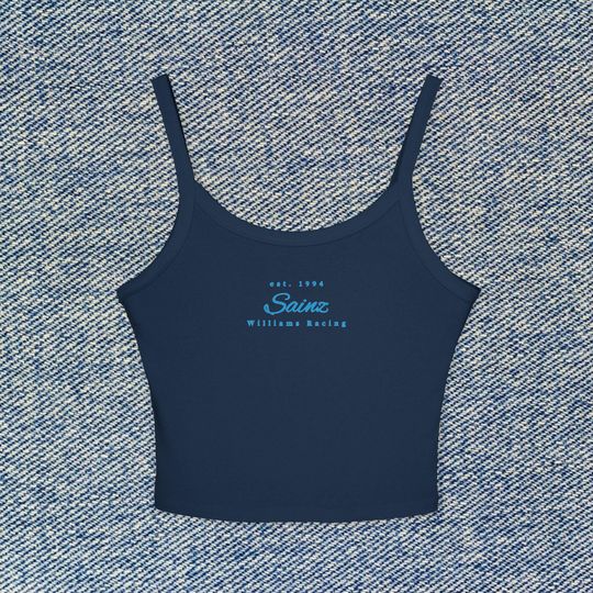 Discover Carlos Sainz Crop Top Williams Racing Women's Tank Formula 1 Shirt F1 Grand Prix Motorsport Apparel Racing Trendy Spaghetti Strap Crop Top