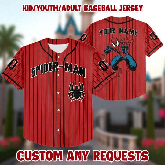 Discover Personalized Spiderman Baseball Jersey Disneyland Family Matching Jersey