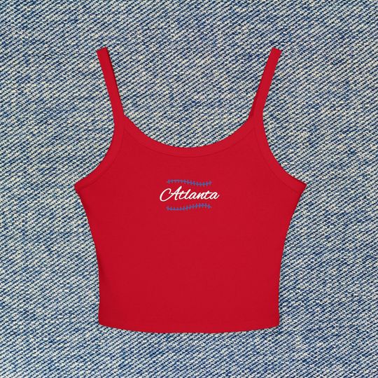 Discover Atlanta Baseball Cropped Tank Top ATL Womens Spaghetti Strap Shirt Braves Player Top Ronald Acua Jr., Michael Harris II, Spencer Strider