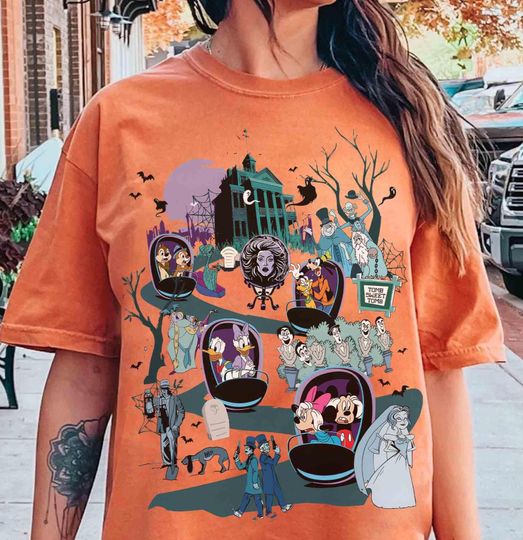 Discover Comfort Colors Mickey & Friends Haunted Mansion T-shirt, Disney Stretching Room Shirt, Foolish Mortals Tee, Disneyland Halloween Party 2025