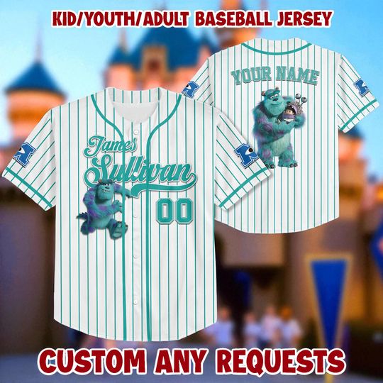 Discover Custom Disney Monster BaseballJersey, Personalized Baseball Team Jersey, Birthday Gift for Monster Fans Family