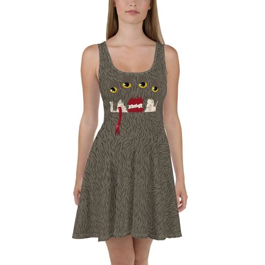 Monster Skater Dress – Fun Cartoon Style Casual Outfit for Women