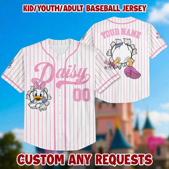 Discover Personalized Disney Daisy Duck Baseball Jersey, Daisy Duck Baseball Jersey, Disney Baseball Jersey, Gift For Fan Disney