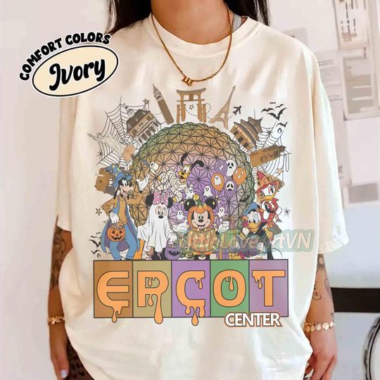 Discover Mickey and Friends Disney Halloween Epcot International T-Shirt, Mickey Mummy Skeleton, Disney Epcot Halloween 2025 Tee, WDW Resort Family