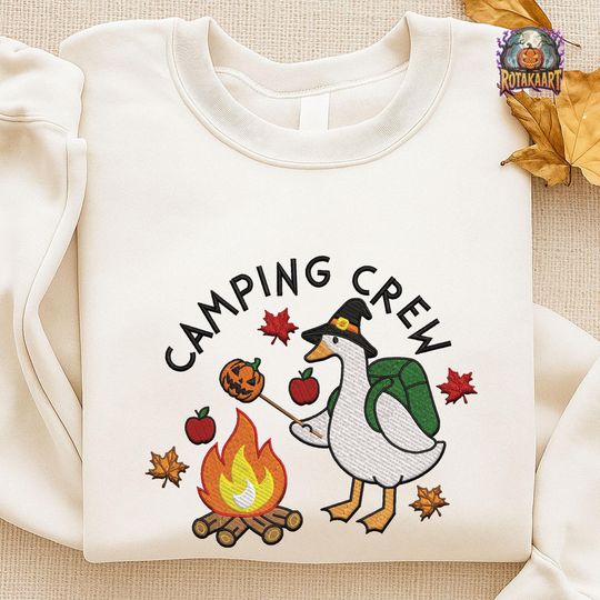 Discover Goose Bumps Embroidered Sweatshirt, Camping Crew Goose Embroidered Shirt, Got Too Silly Shirt, Silly Goose Halloween Embroidery