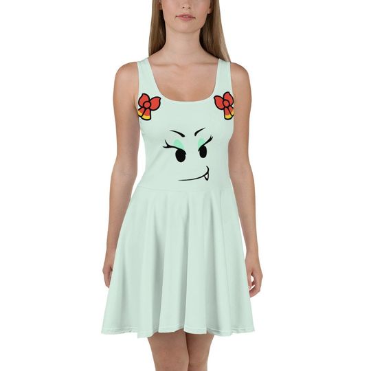Discover Bows Skater Dress – Fun Cartoon Style Casual Outfit for Women