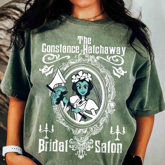 Discover Retro Constance Hatchaway Bridal Salon T-shirt, The Haunted Mansion Shirt, Diseny Ghost Bride Tee, WDW Disneyland Halloween Party 2025 Shirt