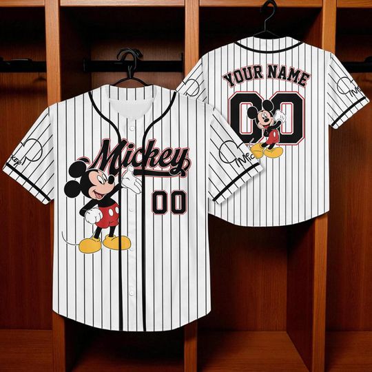 Discover Personalized Mickey Baseball Jersey, Mouse Jersey For Kids, Mouse Matching Family T-Shirt