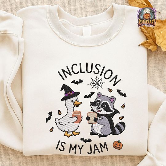 Discover Silly Goose Embroidered Sweatshirt, Inclusion Is My Jam Embroidered Shirt, Neurodiversity Goose Shirt, SPED Teacher Halloween Embroidery