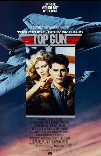 Top Gun Movie Poster – Tom Cruise & Kelly McGillis – Vertical Poster