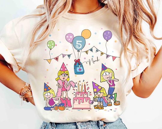 Discover Personalized Name Lizzie McGuire Birthday Balloon Shirt, Custom Disney Channel Lizzie McGuire Birthday Present Gift, Disneyland Family Trip