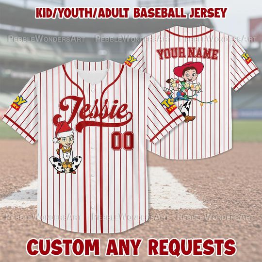 Discover Personalized Toy Story Jessie Christmas Baseball Jersey, Toy Story Jersey Gift for Adult Kid