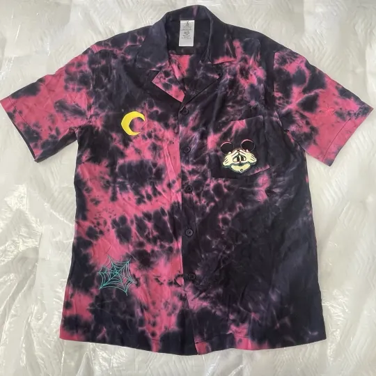 Discover Disney Mickey Mouse Halloween Tie Dye Button-Up Shirt