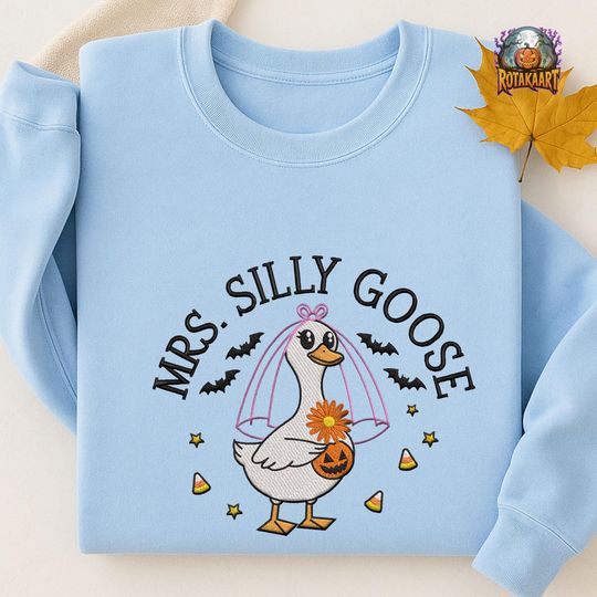 Discover Goose On The Loose Embroidered Sweatshirt, Silly Goose Bride Embroidered Shirt, Bride To Be Shirt, Funny Goose Lover Halloween Embroidery
