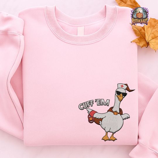 Silly Goose Embroidered Sweatshirt, Silly Goose Nurse Embroidered Shirt, Boo Boo Crew Nurse Shirt, Nurse Appreciation Halloween Embroidery