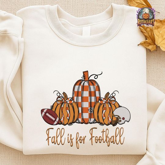 College Football Embroidered Sweatshirt, Tennessee Football Fall Embroidered Shirt, Fall Sports Shirt, Fall Pumpkin Halloween Embroidery