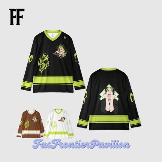 Discover Billie Hockey Jersey - Billie Eilish Baseball Jersey - Includes Crop Top Style & Adult/Kids/Youth Sizes - Hit Me Hard and Soft Tour Merch
