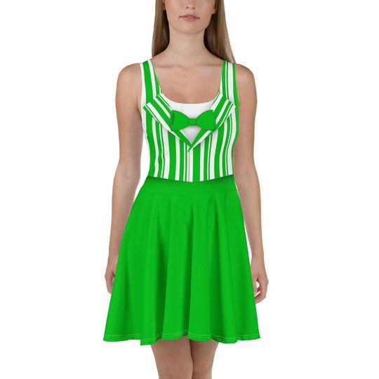 Discover Green Dapper Day Main Street Magic Inspired Skater Dress- Bounding Main St USA style