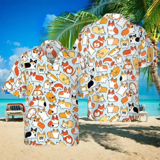 Discover Corgi World Hawaiian Shirt