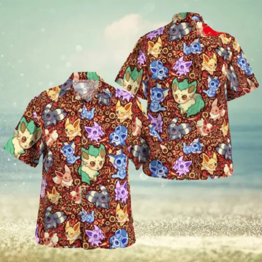 Eevee Evolution Hawaiian Shirt and Shorts Set