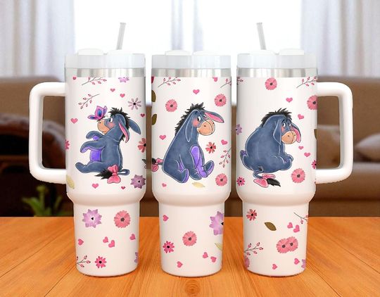 Discover Disney Eeyore 40oz Tumbler Cup Winnie the Pooh Drinkware Custom Eeyore Stainless Steel Cup
