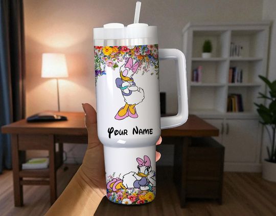 Discover Custom Daisy Duck 40oz Tumbler: Stainless Steel Cup for Women