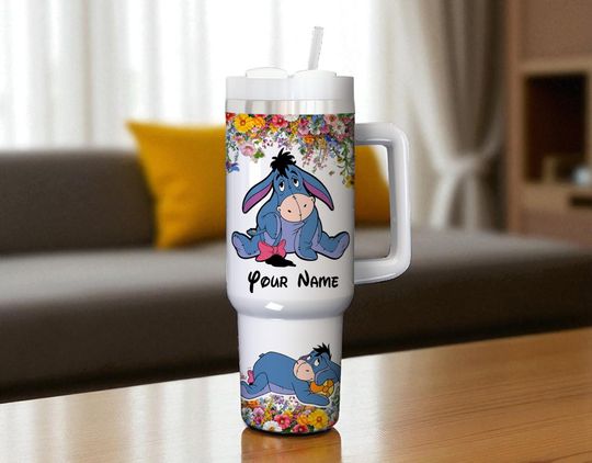 Discover Custom Disney Winnie the Pooh Eeyore 40oz Tumbler Custom Cup Cartoon Disney Merch Eeyore Gift for Women