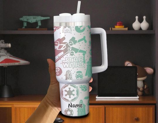 Discover Custom Star Wars Engraved Tumbler 40oz Insulated Tumbler Disney Movie Tumbler Spaceship Coffee Tumbler