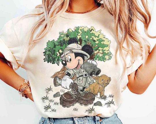 Discover Vintage Mickey Mouse and Simba Animal Kingdom T-shirt, Disney Mickey Safari Mode Tee, Let's Get Wild Shirt, Walt Disney World Family Trip