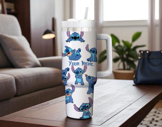 Discover Custom Blue Alien 40oz Tumbler Cup Personalized Name Cup Cute Disney Inspired Girls Gift Stainless Steel Tumbler