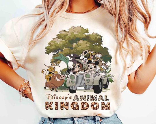Discover Vintage Disney Animal Kingdom Shirt, Retro Mickey and Friends Safari Mode Shirt, Lion King Simba Timon Pumbaa Tee, WDW Family Trip 2025 Tee
